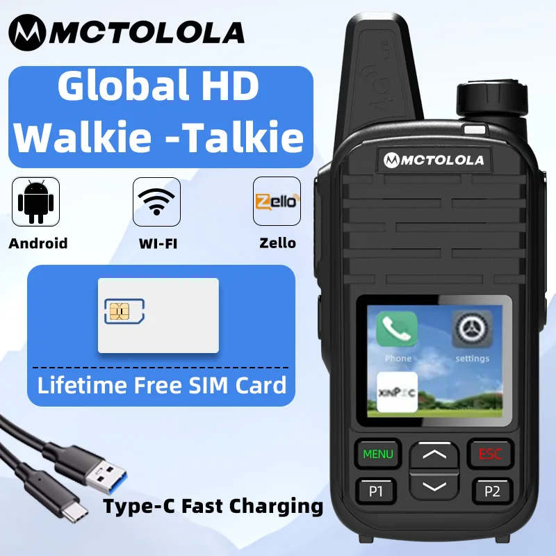 MOTOLOLA Lifetime Free SIM Card Supports 4G Network POC Intercom WiFi Bluetooth Function Communication Remote 5000km Two-Way Rad