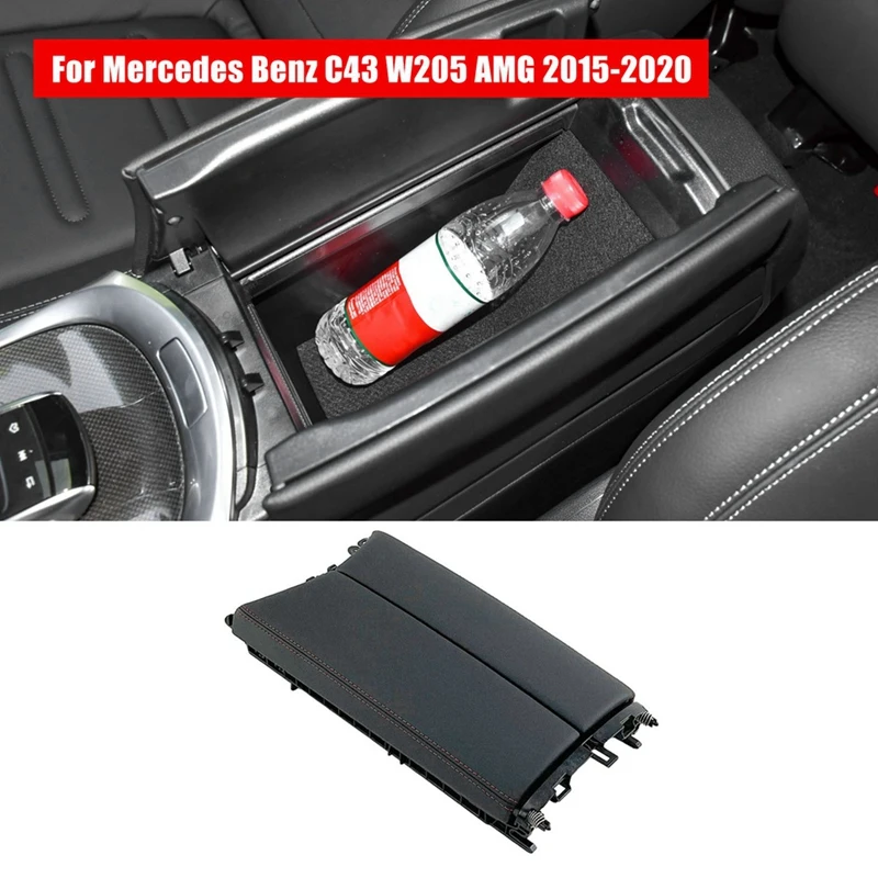 1 PCS Car Front Center Console Storage Lid Armrest Black ABS A2056808804 For Mercedes Benz C43 W205 AMG 2015-2020