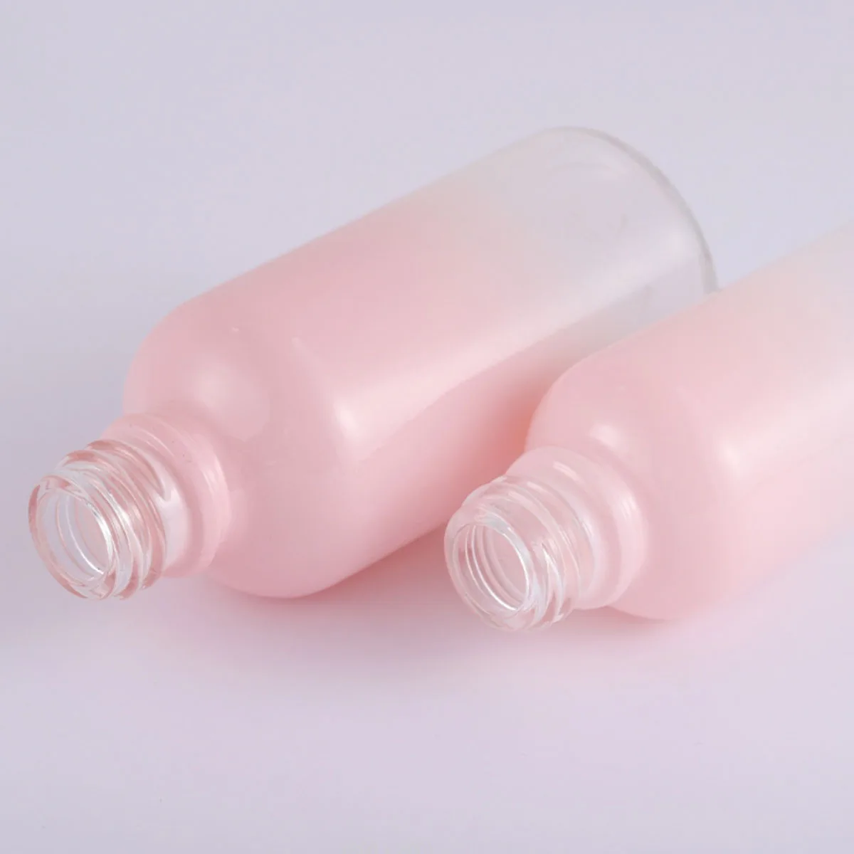 1X Gradient Pink Glass Dropper Bottles Bright Glass Empty Dripper Pipette Bottle Plastic Lid for Essential Perfume Oil Serum NEW