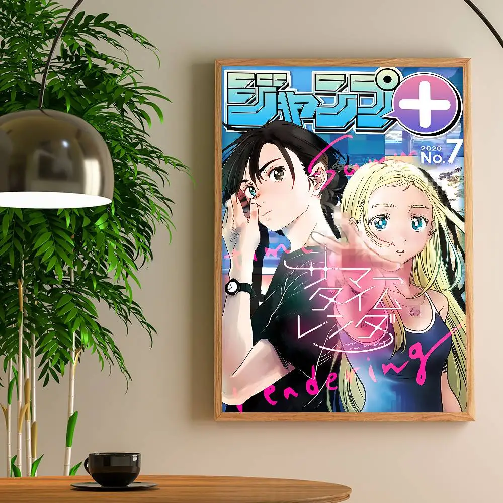 Anime Summer Time Rendering Movie Sticky Posters Vintage Room Home Bar Cafe Decor Room Wall Decor