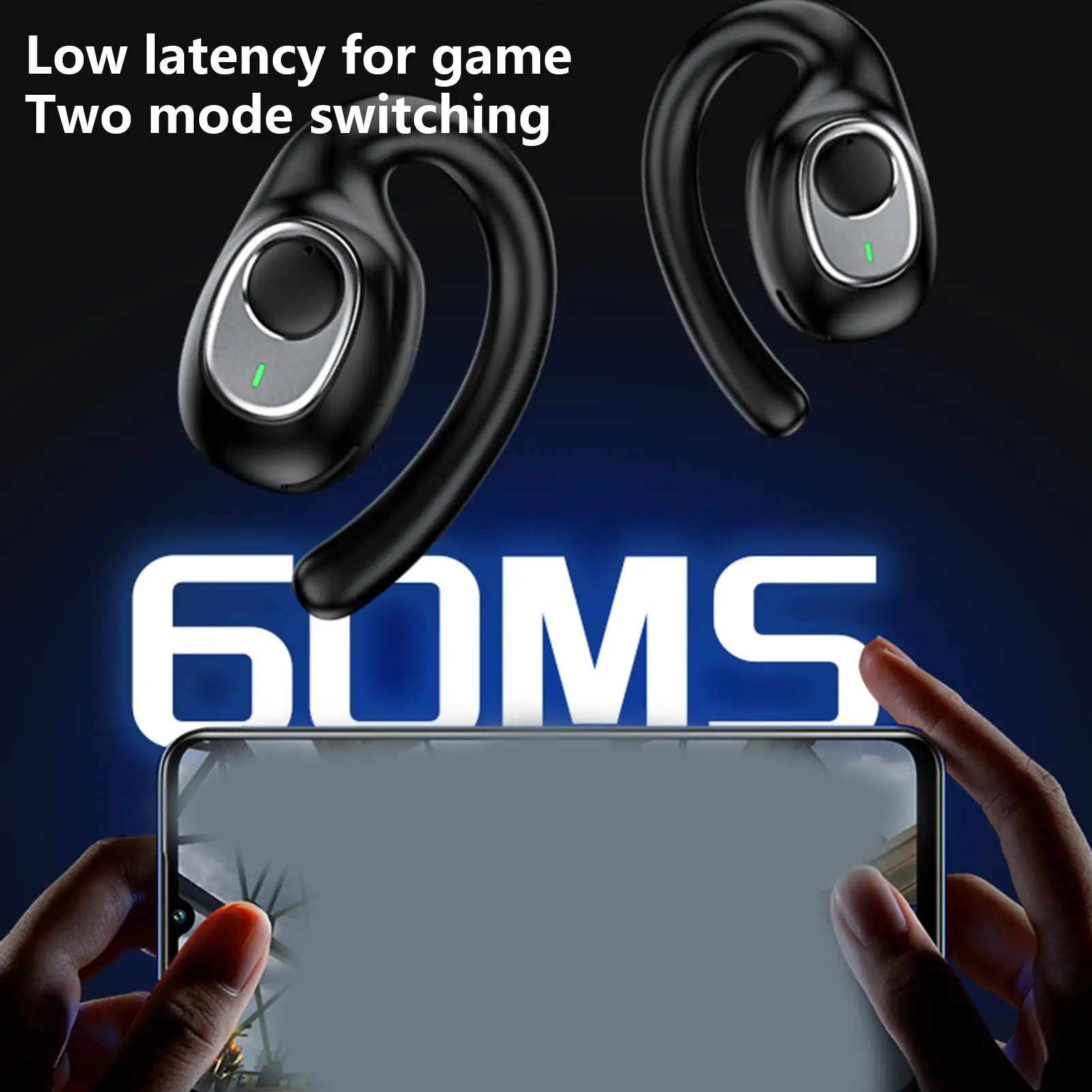 سماعات رأس لاسلكية عالية الدقة فوق الأذن سدادات أذن ستيريو شاشة ديجيتال للرجال والنساء في صالة الألعاب الرياضية والجري