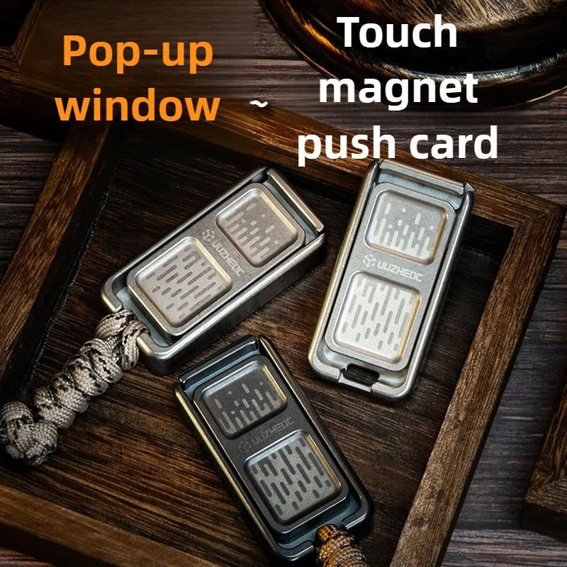 EDC Pop-up Window Magnetic Linkage Push Cards Q Bullet Feel Metal Mechanical Fingertip Decompression Desktop Toys Gifts