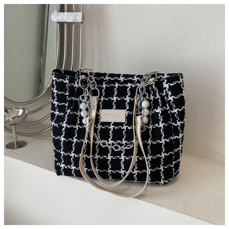 سعة كبيرة منقوشة حقيبة حمل للنساء ، مطرز سلسلة حقائب الكتف ، تنوعا ، ركاب ، الموضة ، السيدات ، الإناث ، حقائب اليد قماش