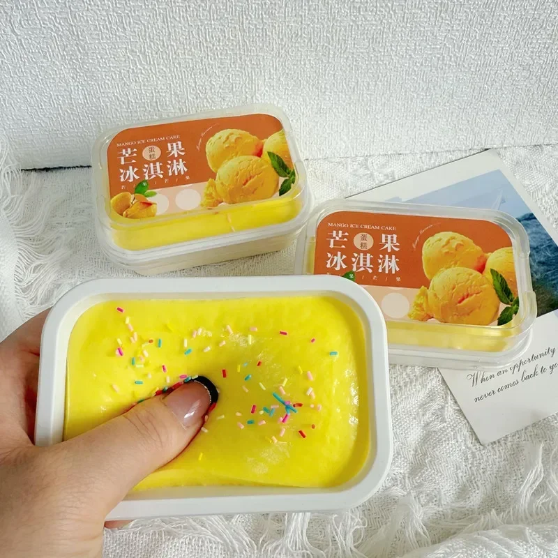 Tiramisu-Eiscreme-Kuchen-Quetschspielzeug, langsam zurückfederndes Quetsch-Fidget-Spielzeug, Stressabbau-Anti-Angst-Desktop-Entspannungs-Geschenk – Detail 9