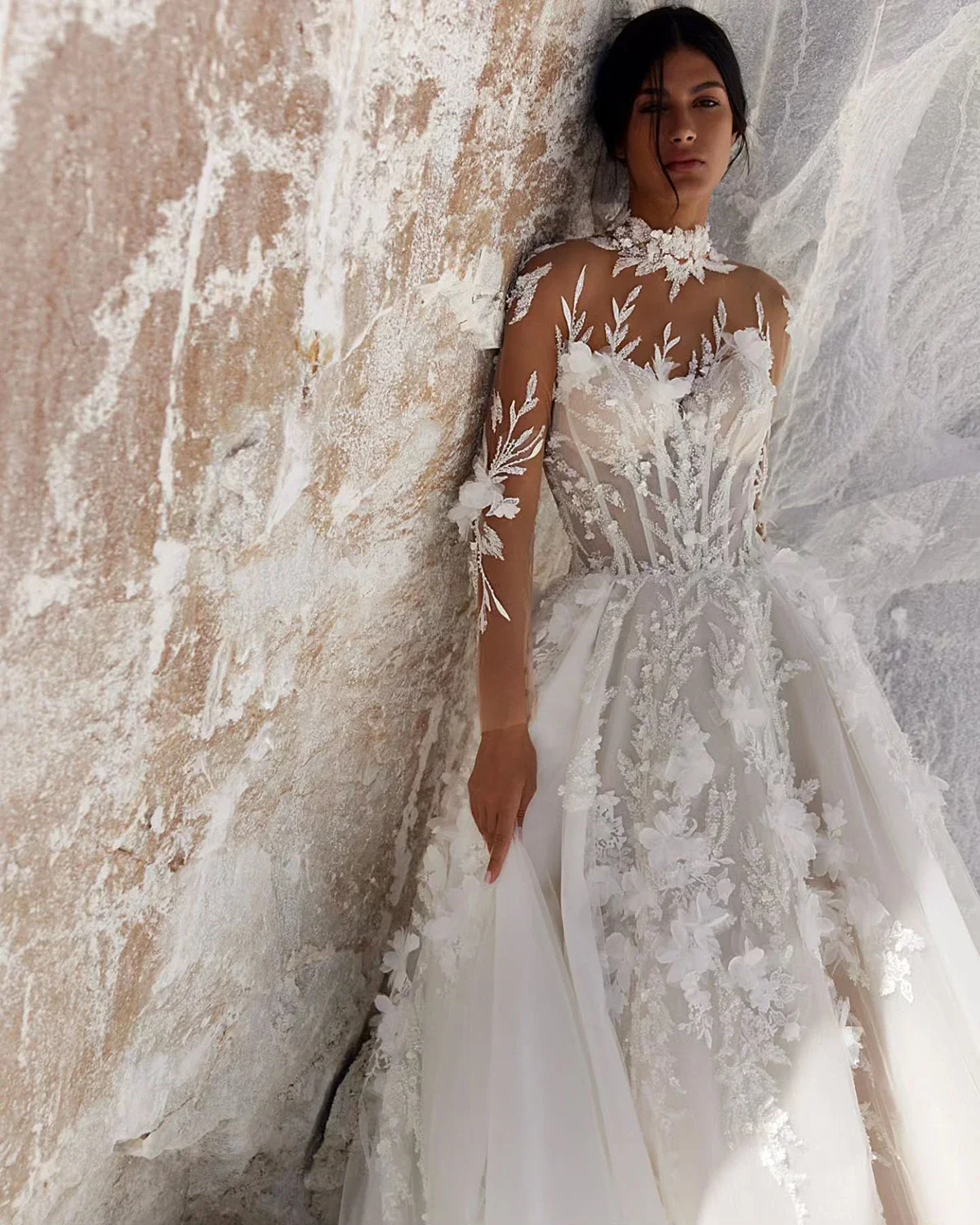 Maßgeschneiderte elegante Brautkleider, herzförmige Spitzenapplikationen, Pailletten, Perlenstickerei, Spitze, Party, besondere Anlässe, Brautkleid