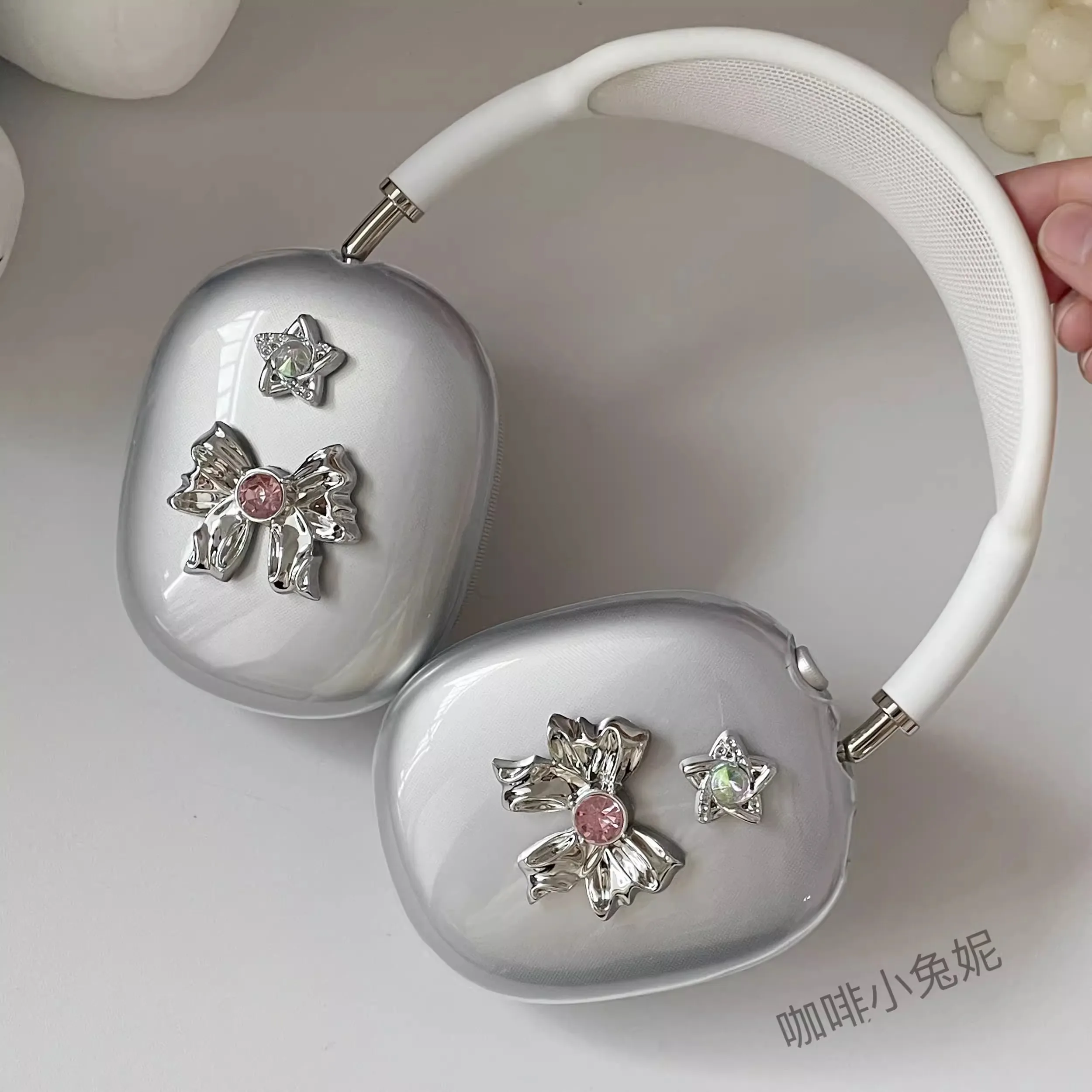 Original Heart MirrorY2K Airpods Max Headphone Case Cover Soft Shell Custom Art Airpods Case Headphones Accessories Decoration