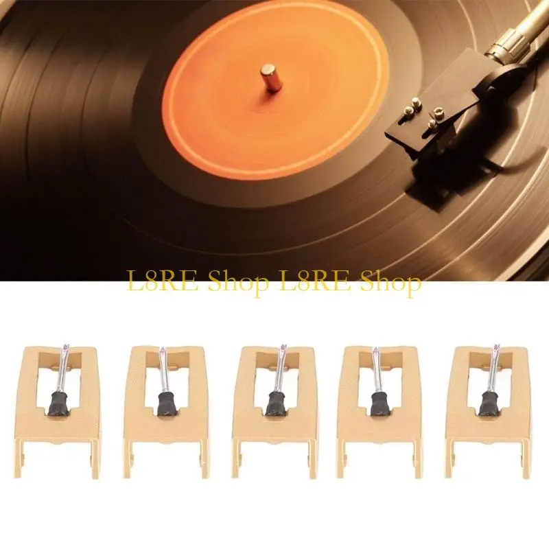L8RE Record Player Essential Diamond Styluses Needle with Cleaning Brush Plastic Record Player Needle Replacement for Players