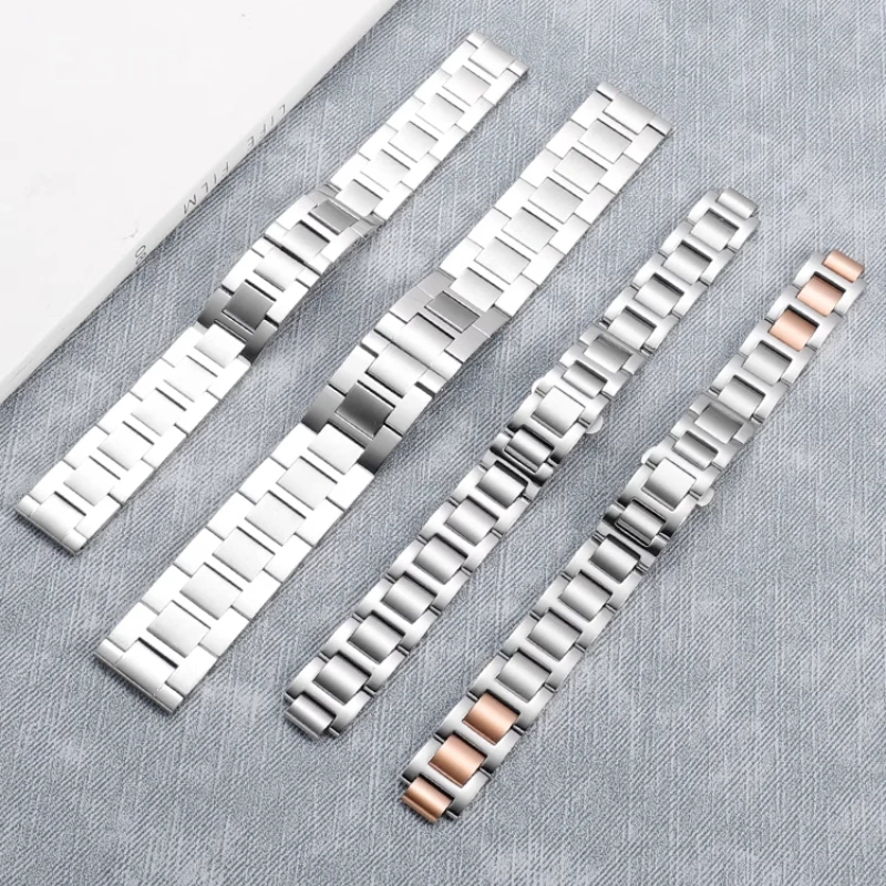 

Men's Waterproof Breathable Solid Stainless Steel Watchband for Cartier Ballon Bleu De Series Convex Interface Watch Strap