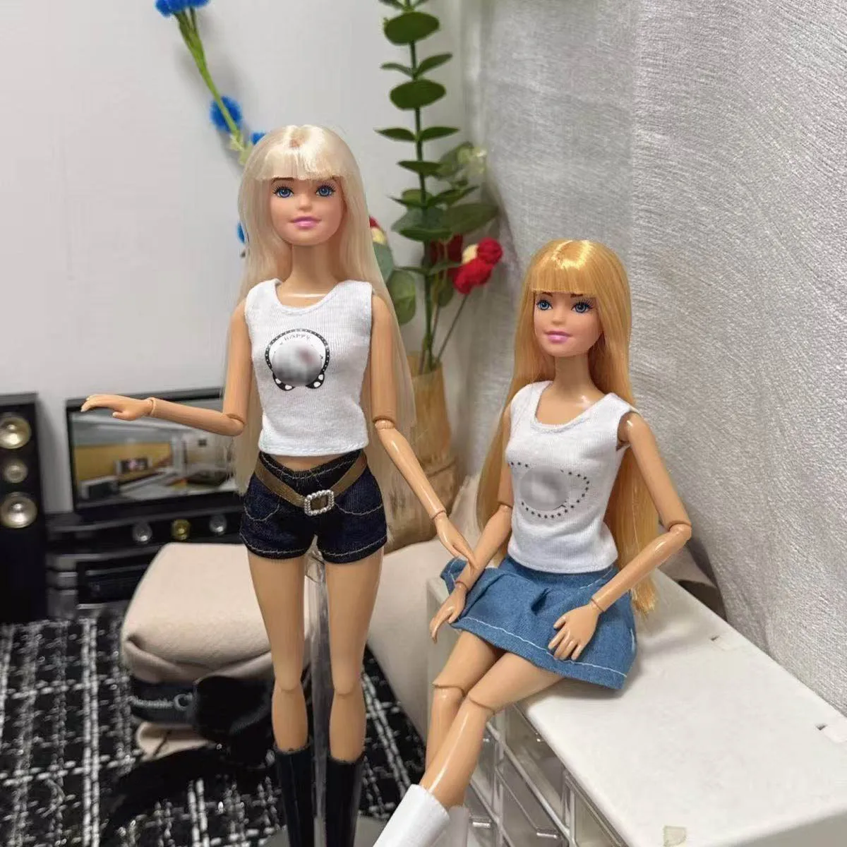 1/6 스케일 개성 있는 앞머리가 있는 소녀 BABI 공주 인형 30cm 인형 관절 가동 가능한 달콤한 핫티 의상 세트 놀이 집 드레스업 장난감