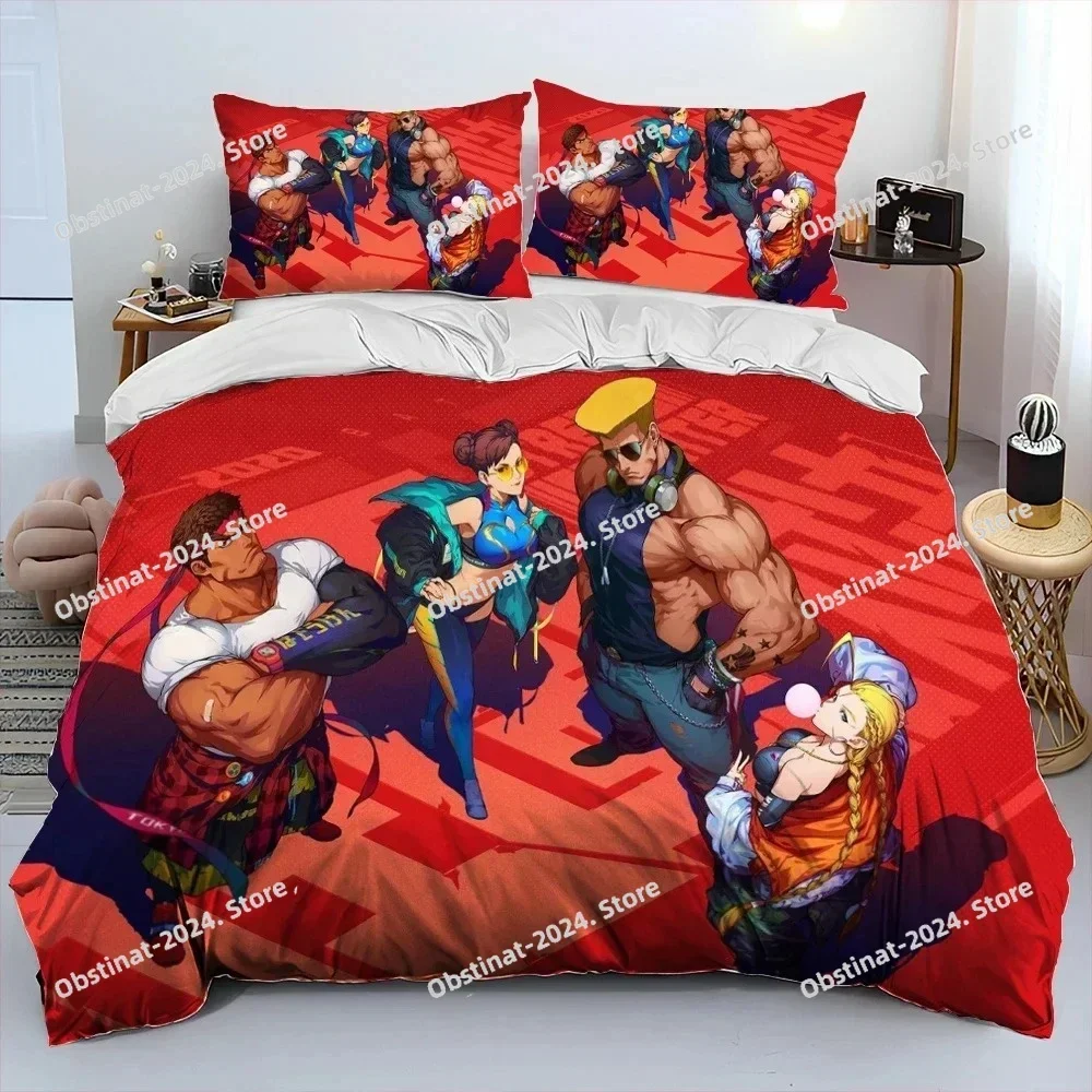 3D Print Street Fighter Retro Game Bedding Set Duvet Cover Bed Set Quilt Cover Pillowcase Comforter king Queen Size Boys Adult