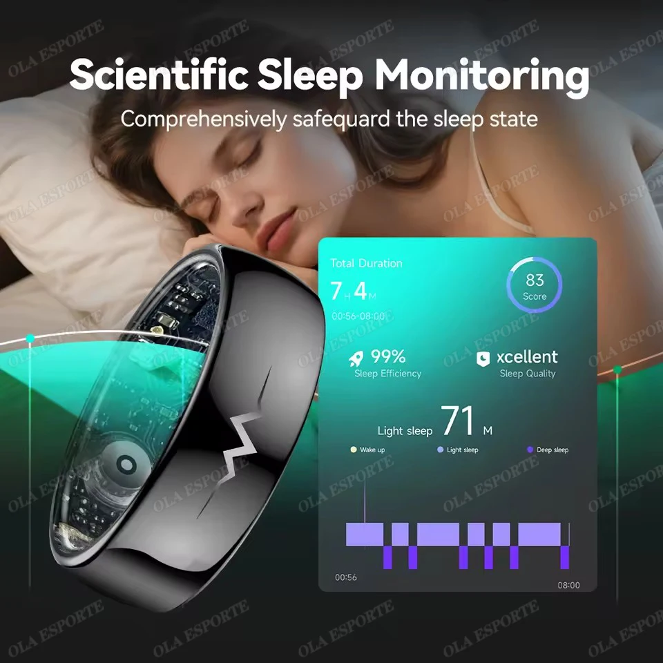 Suitable For Android IOS Phones Smart Ring Electrocardiogram Men Women Fashion Ring Health Monitor Waterproof Fitness Rings New