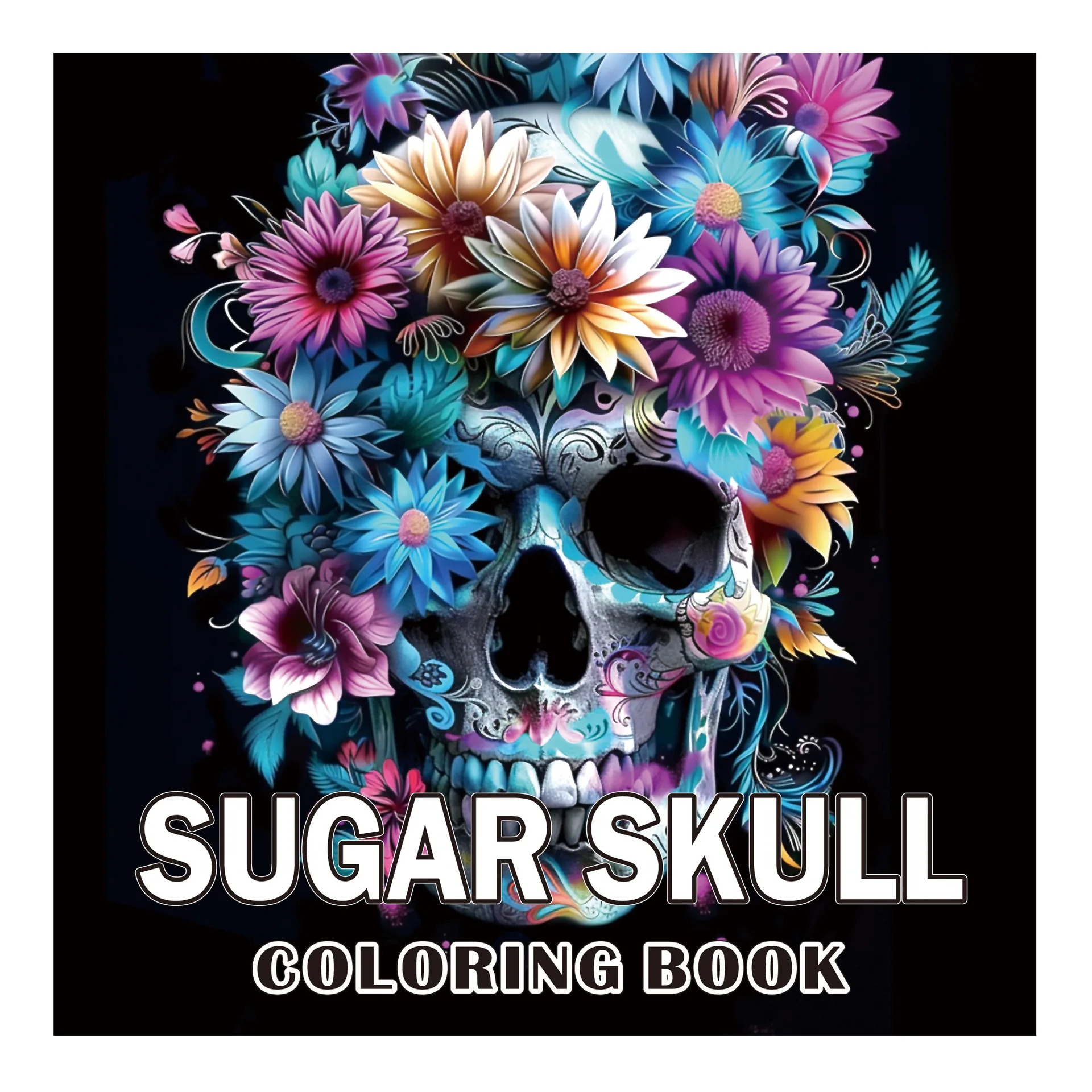 كتاب تلوين Bview Art Skull للبالغين - 24 صفحة من فن الشعار المبتكرة القوطية