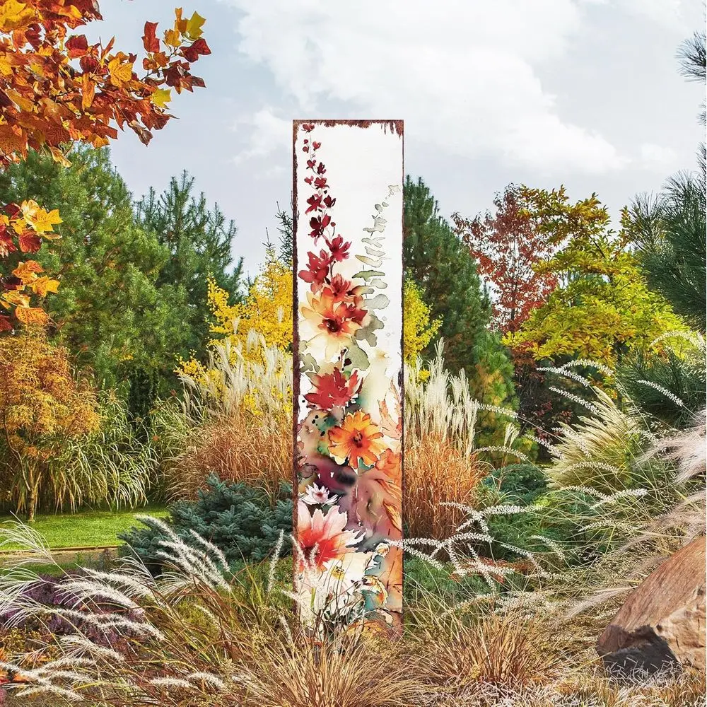 

Autumn Wildflower Garden Stake - 66 x 12 Watercolor Outdoor and Yard Art Decoration