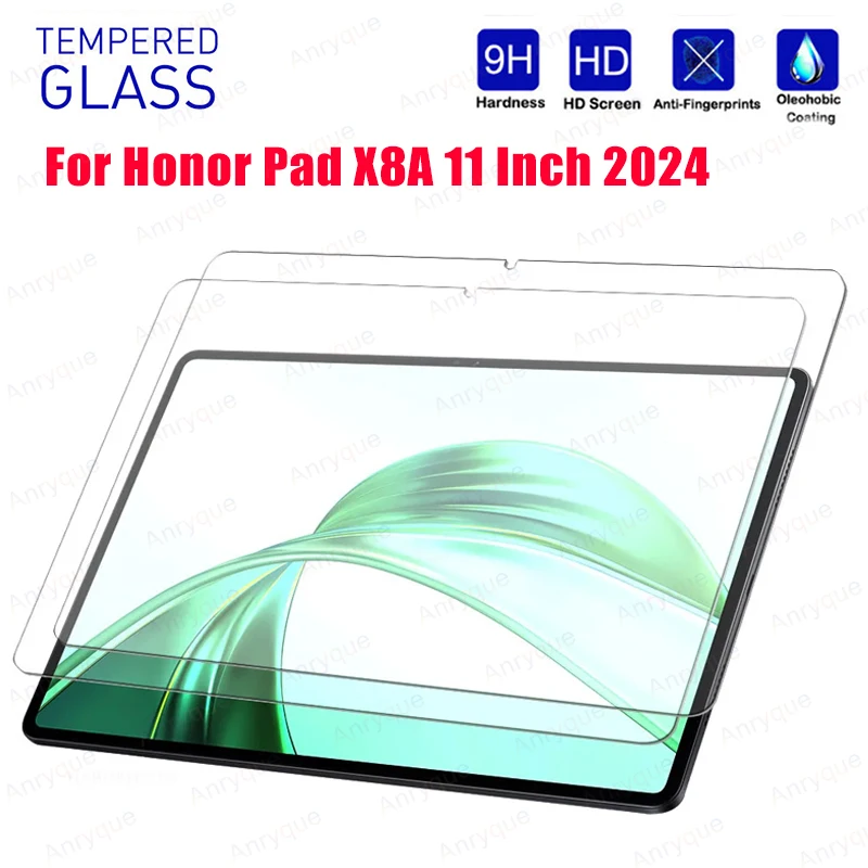 

2 Packs Tempered Glass Screen Protector For HonorPad Honor Pad X8a 11 inch 2024 HD 9H Hardness Tablet Protective Screen Film