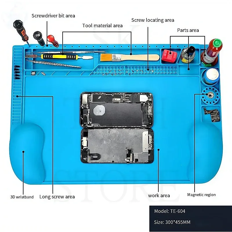 45*30CM 3D Bracers Insulation Repair Work Mat SIKO TE-604 Pad With High Temperature Resistant For BGA Soldering Repair Station