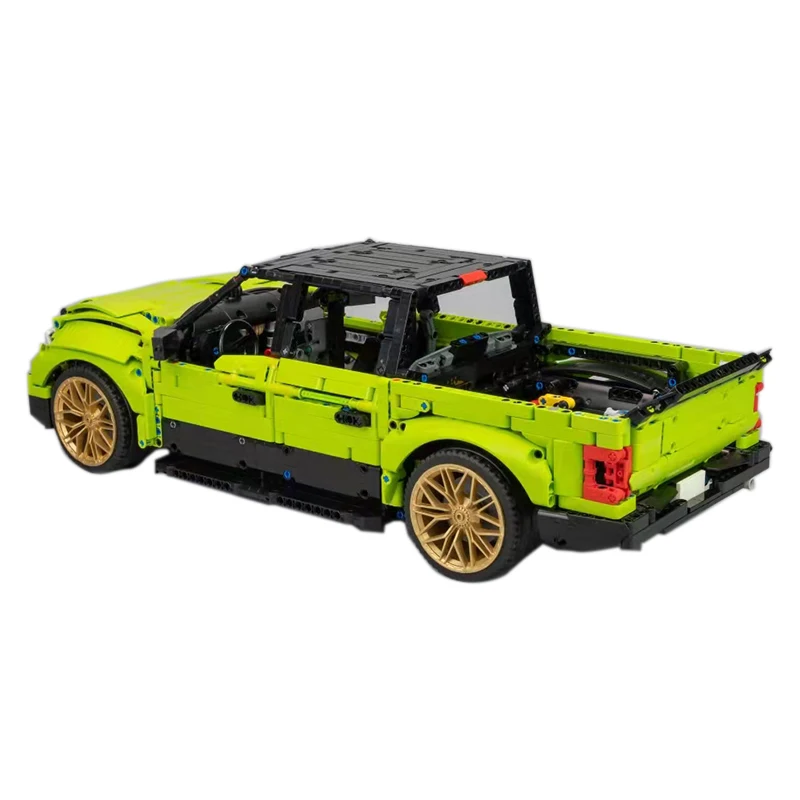 New MOC V8 engine F150 And Trailer Model Fit Buiding Kit Creators Block Bricks Kid Educational Toy Birthdays Gifts Boys