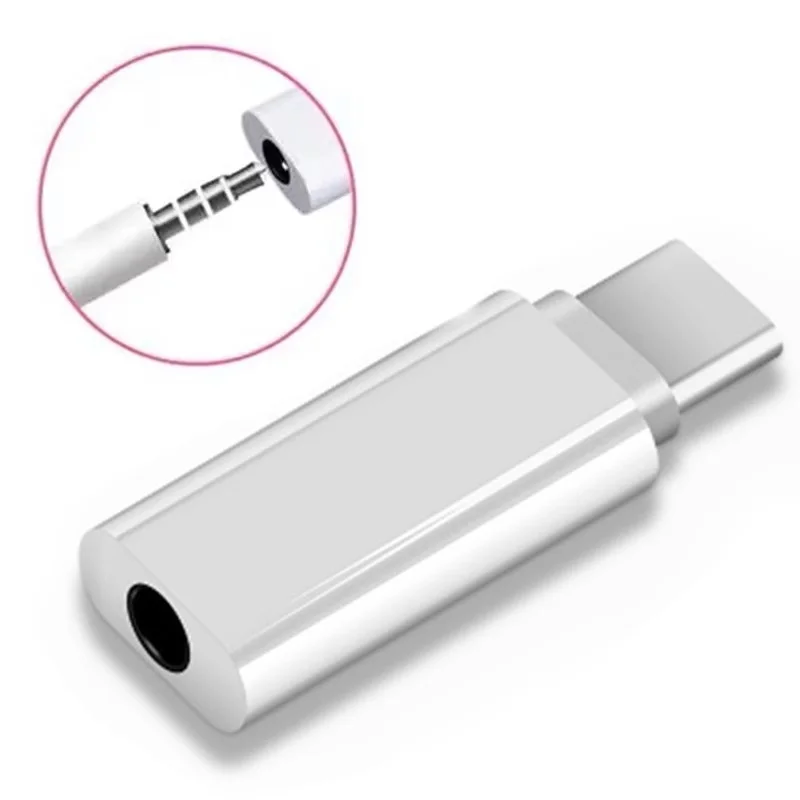 3.5mm Female to Type C Male Adapter 3.5mm Wired Headset Converter USBC to 3.5mm Earphone AUX Audio Connector For Xiaomi Huawei