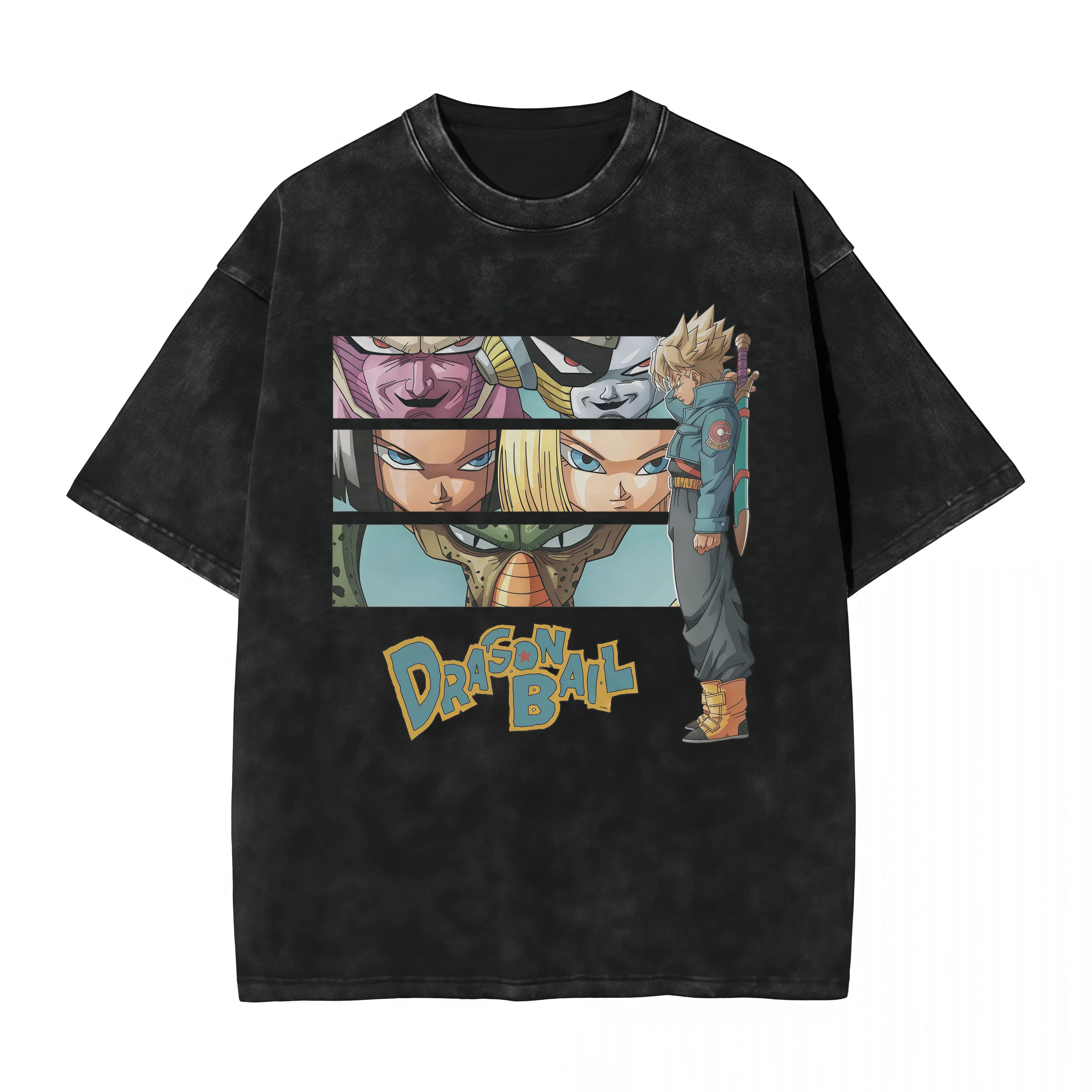 2026 Summer Dragon Ball Anime Family Parent-Child Washable Ultra-Large Retro T-Shirts High-Quality Elements Streetwear Clothing