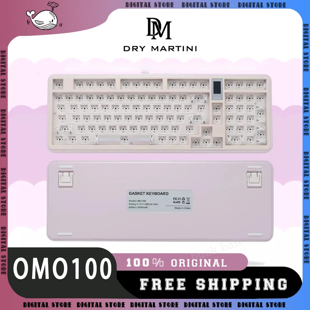 

Dry Martini Omo100 Keyboard Kit 3mode Usb/2.4g/Bluetooth Wireless Keyboard Kit 98keys Hot Swap Rgb Backlight Keyboards Kit Gift