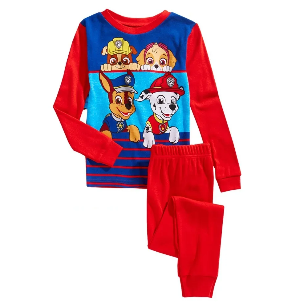 Paw Patrol Kids Long Sleep Pajama Set Cartoon Mashable Chase Rubble Sleepwear Boy Girl Clothes Christmas Gifts