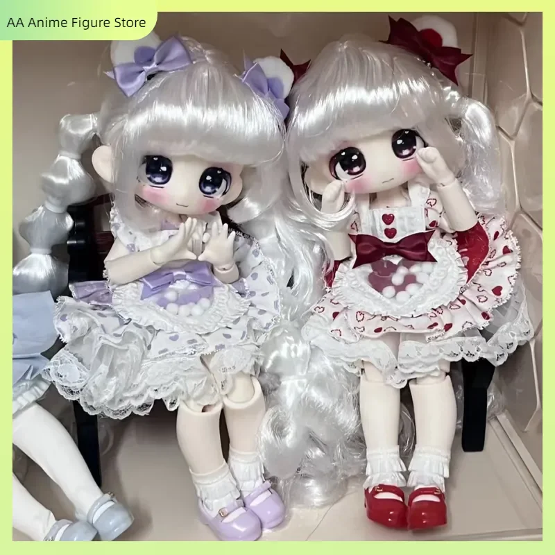 

For Adult Hobby Collectors Bjd Doll Articulated Figure Blind Box Sweet Purple Fluffy Lace Trendy Collectible Desktop Decoration