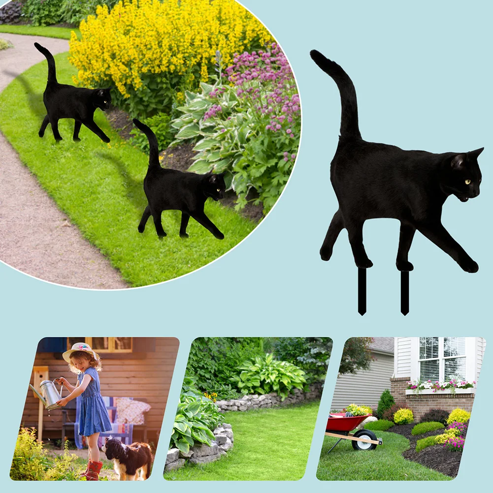 Patung tanaman pot dalam ruangan, tanda dekoratif taman akrilik, tanaman kucing halaman belakang, ornamen pesta tahan air luar ruangan, perlengkapan rumput