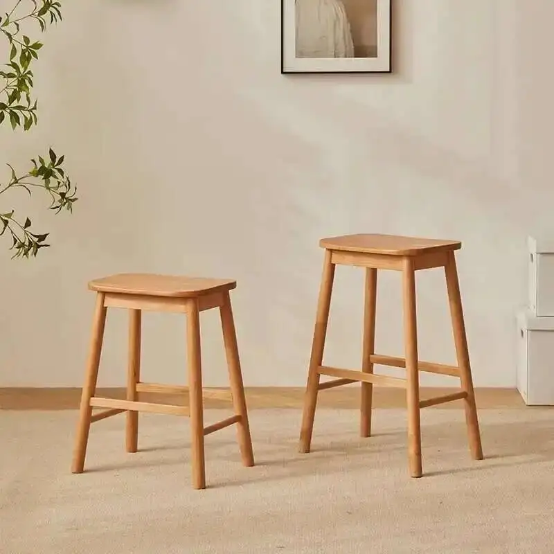 Coffee Nordic Solid Wood Bar Shop Chair Japanese Simple Dining Rattan Stools Suitable for Home Hotel Furniture Bar Stools