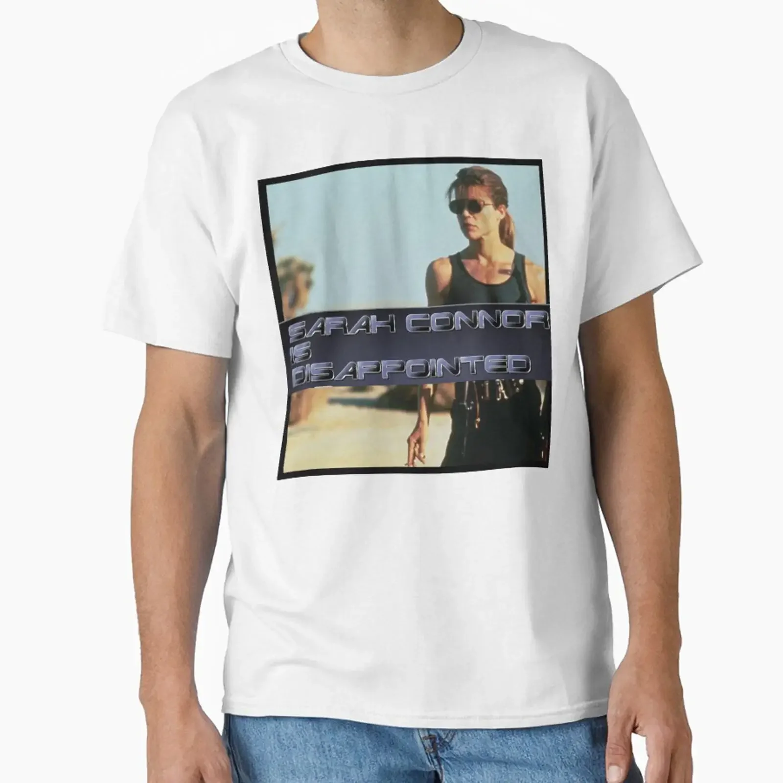 Sarah Connor is Disappointed designed and sold by iMissY2K vintage Washed Top For Everyday Wear Breathable Soft Slightly