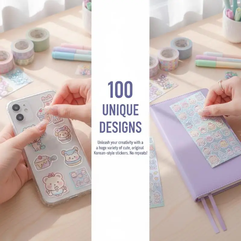 100pcs Cute Stickers With Adorable Designs For Notebook Decoration (Mini Stickers)