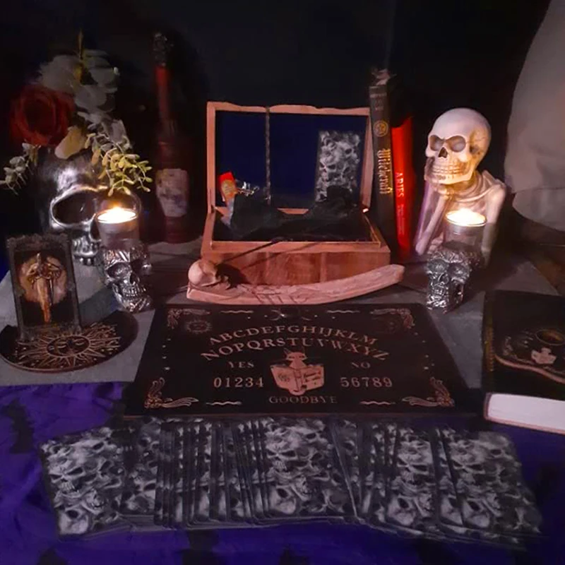 Tablero de péndulo de adivinación de madera de 12 pulgadas, tablero mágico grabado, tablero de Ouija, mensaje metafísico, Kit de tablero de péndulo de bruja