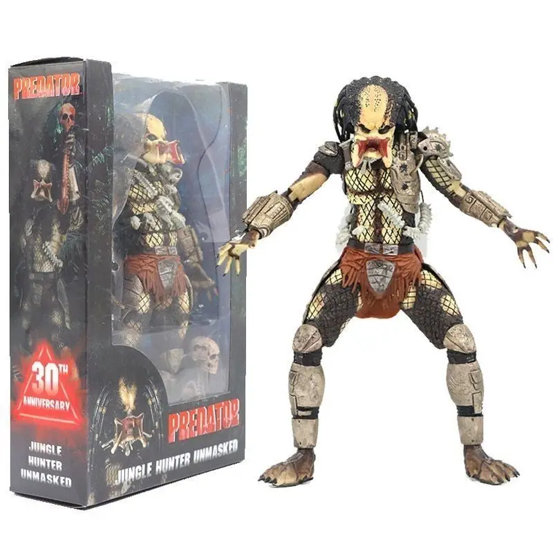 NECA Predator Jungle Hunter Masked Jungle Hunter Unmasked Jungle Demon Predators PVC Action Figure 7inch 30th Anniversary Toys