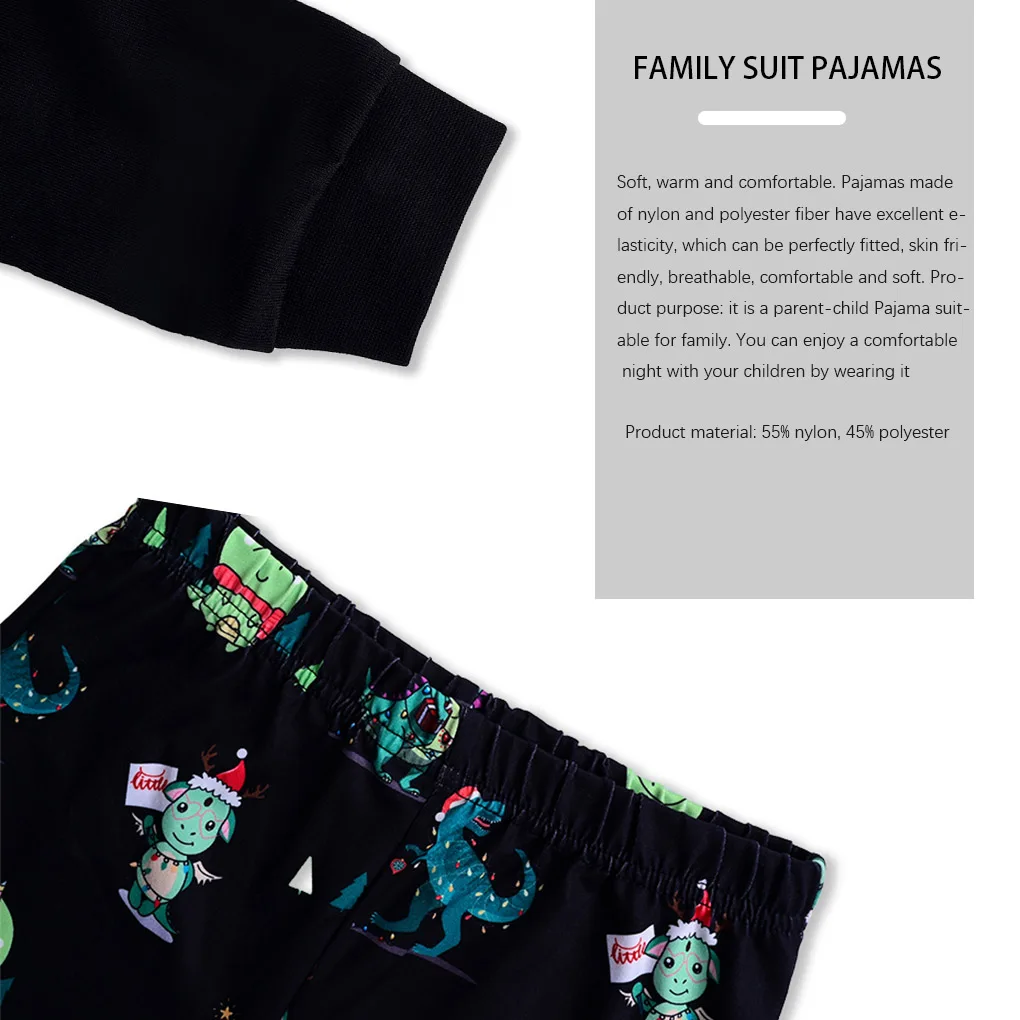 Family Pajamas Set Animal Christmas Parent-Child Clothing Printing Elastic Leisure Wear, Men, XXL