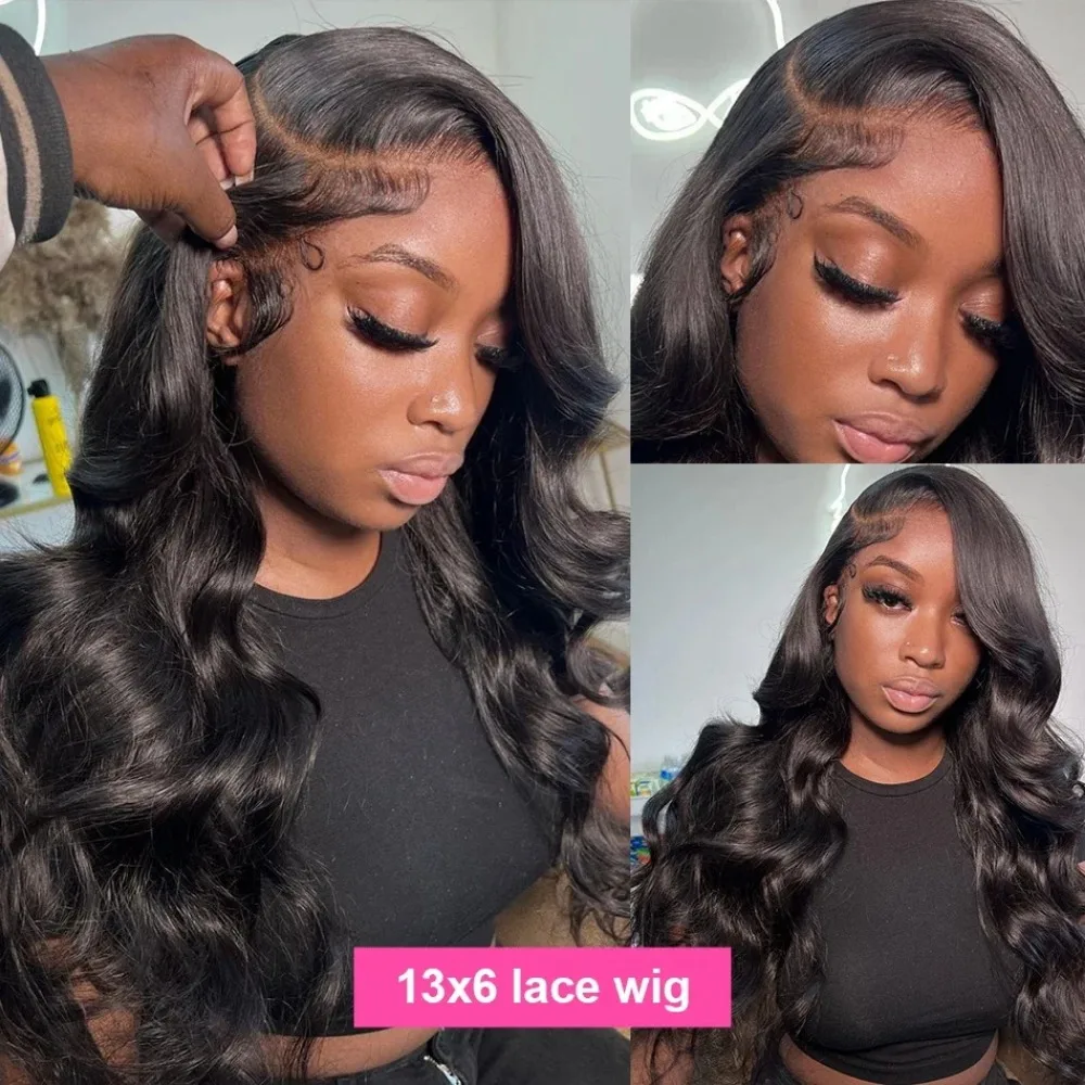 200% densidade 13x6 onda do corpo perucas dianteiras do laço pré arrancadas 13x4 hd peruca frontal do laço transparente 100% cabelo humano para mulher 28 38 polegada