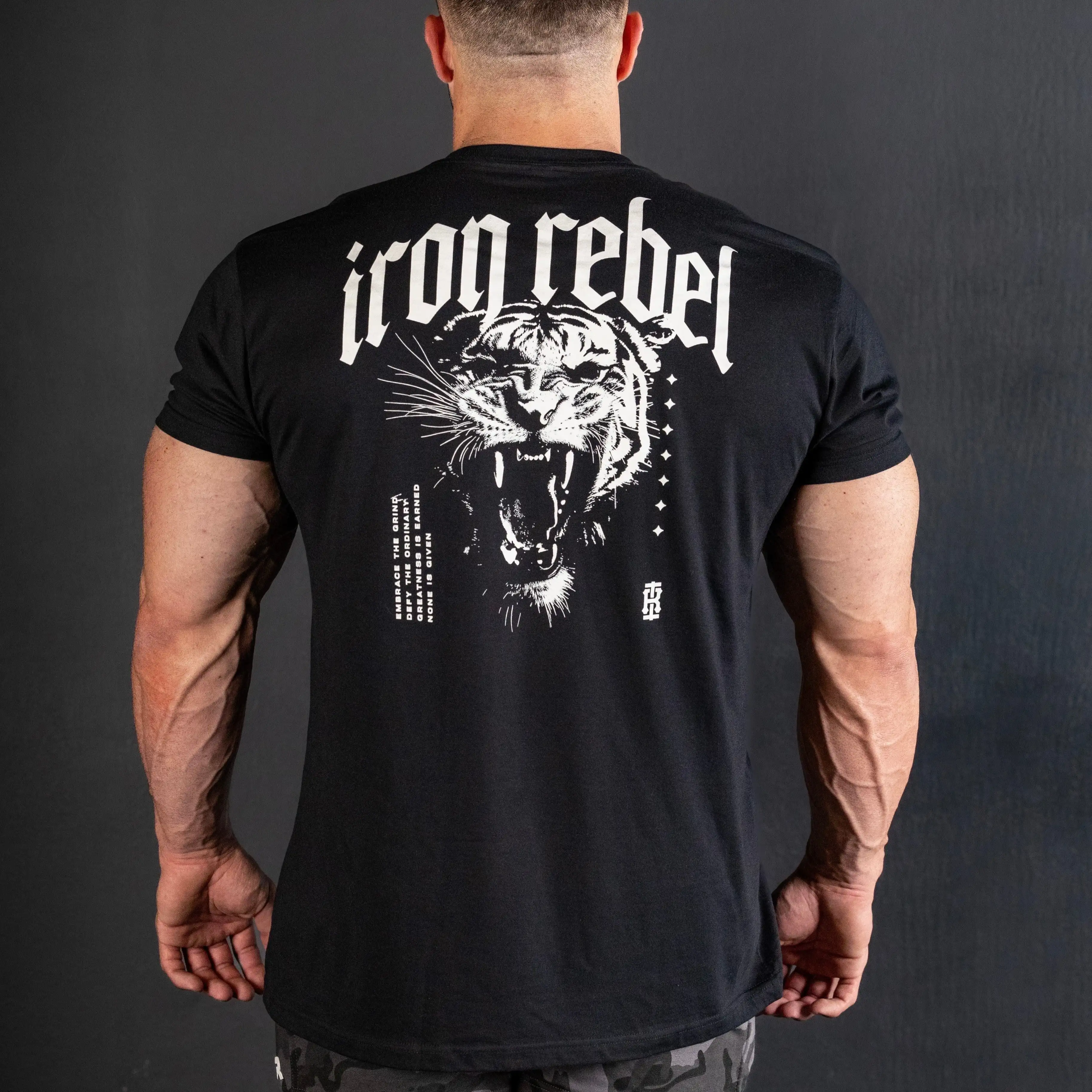 Tiger Tee (Black) Premium Fitted Gym T-Shirt _ Perfect for Bodybuilders & Powerlifters