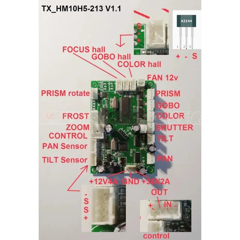 Tx_HM10H5-213 Main Control Motherboard With Display For 7R 230W Beam Moving Head Light Spare Parts