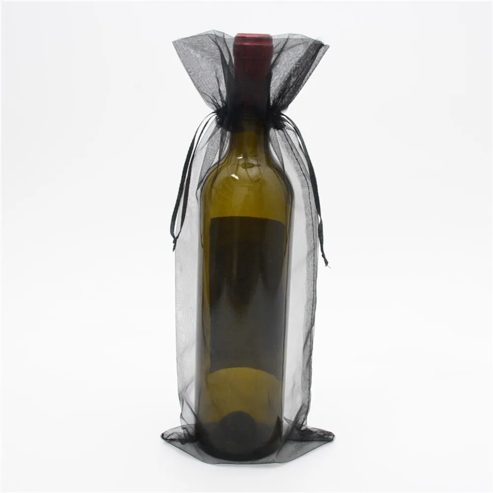 10pcs Premium Drawstring Closure Wine Bottle Bags Mesh DIY Organza Gift Bags Versatile Drawstring Gift Bags Party
