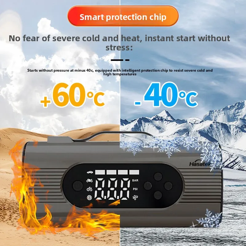 2025 Multifunctional Car Emergency Jump Starter Power Bank Station MPPT Pure Sine Wave Inverter Vacuum Cleaner Air Pump Lighting