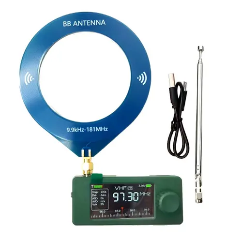Imagen 2 del producto Caja verde SI4732 V3 Mini bolsillo 0,5-108 mhz SSB AM FM HF SW MW pantalla receptor de todas las bandas Radio con antena amplificador de auriculares