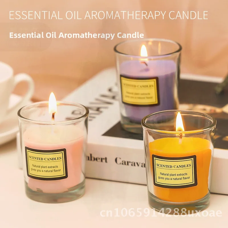 

Niche Aromatherapy Candle for Household Sleep Aid Handcrafted Plant Wax Scented Cup-Shaped Essential Oil Fragrance for Indoor