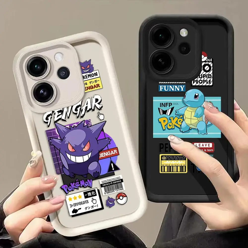 Phone Case For OPPO RENO F31 15 15F 2F 2Z 5 5F 6 7 7Z 8 8Z 8T 10 11 11F 12 12F 13 13F 14 Case Cover Creative P-Pikachu P-Pokemon