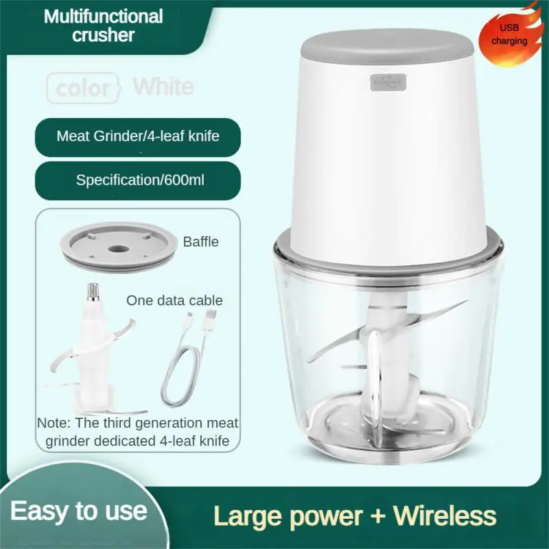 New Electric Meat Grinder Meat Grinder Mini Baby Food Auxiliary Machine Mini Crusher Electric Cooking Machine Garlic Grinder