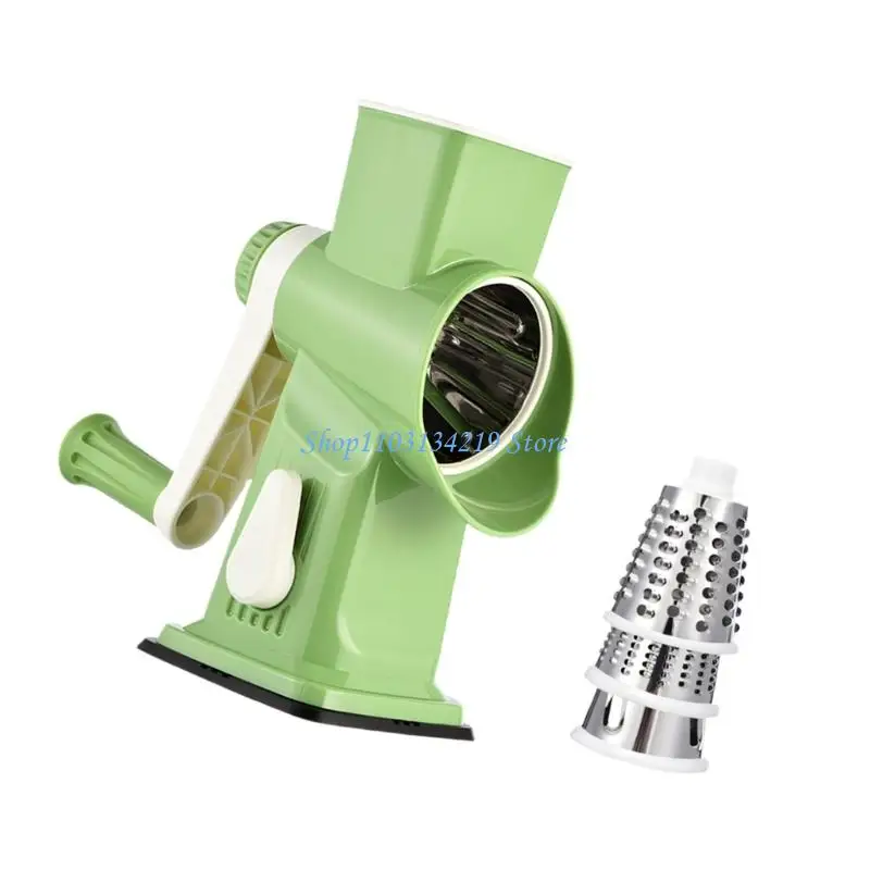N5KC Hand Operated Cheese Vegetable Grater With 3 Long permanent Metal Plates And not Slip Base