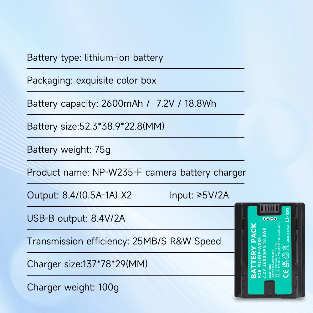 PALO 2600mAh NP-W235 NP W235 + ładowarka do Fujifilm Fuji X-T4 XT4 GFX100S X-H2S XH2S GFX50SII