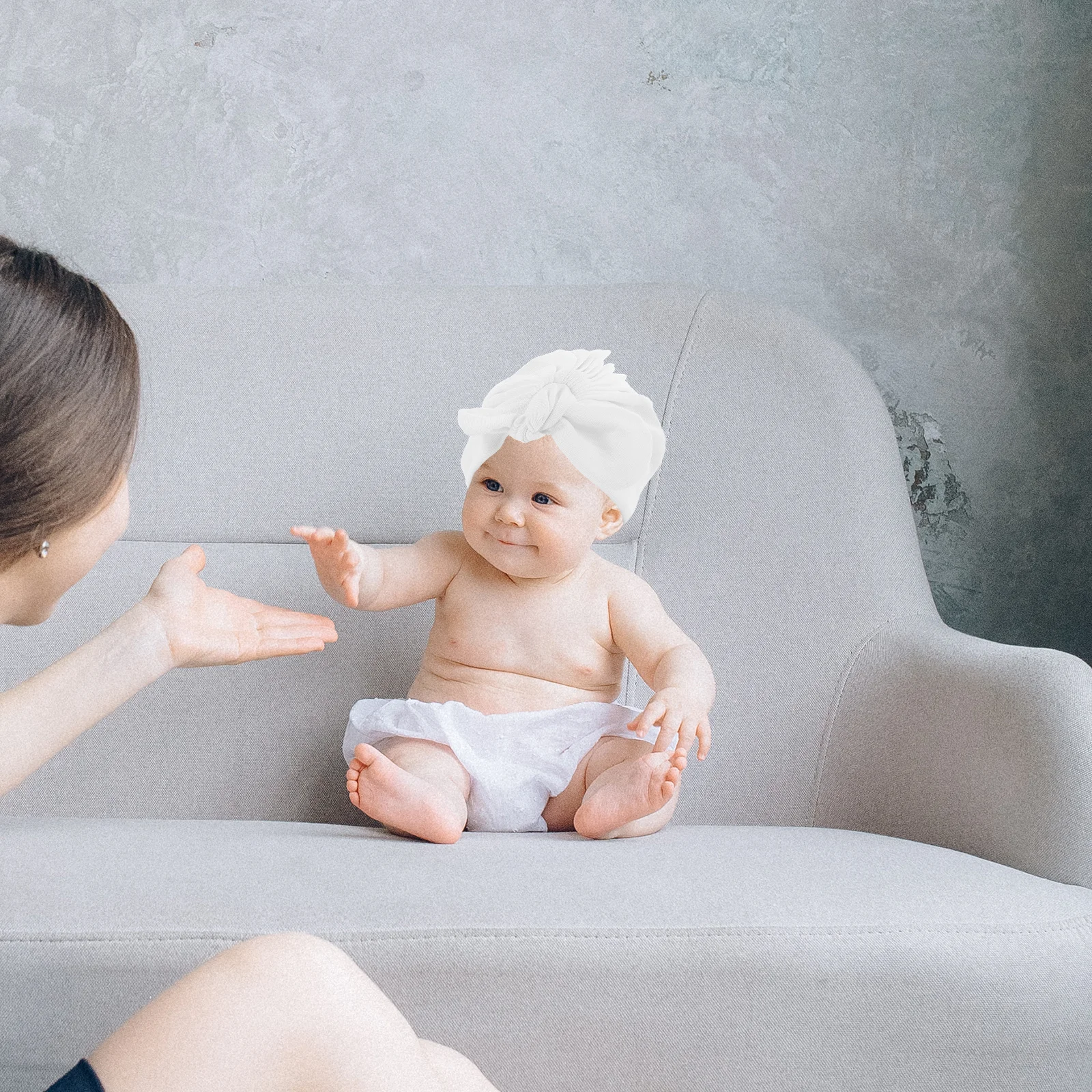 2Pcs Baby Turban Hats Cotton Soft Newborn Beanie Caps Infant Headwrap for Boys Girls Indoor Outdoor Use Newborn Hats for Boys