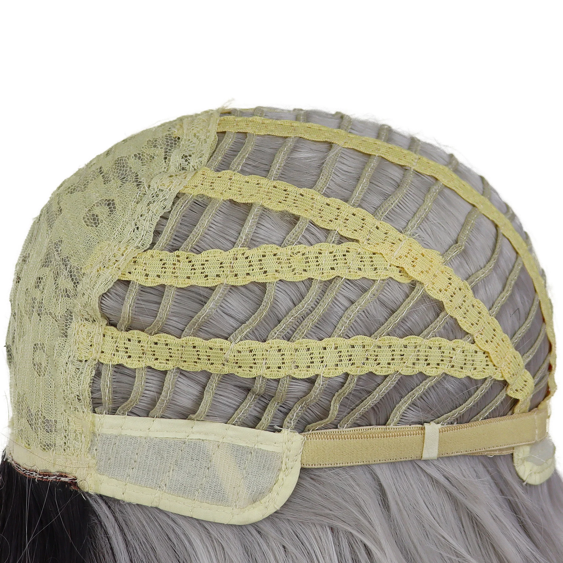 Synthetische lange braune bis graue Perücken, Ombre-Farben-Perücke für Frauen, Cosplay, Halloween, Party, Verwendung, bezauberndes, gewelltes Haar, junge Damen-Perücke