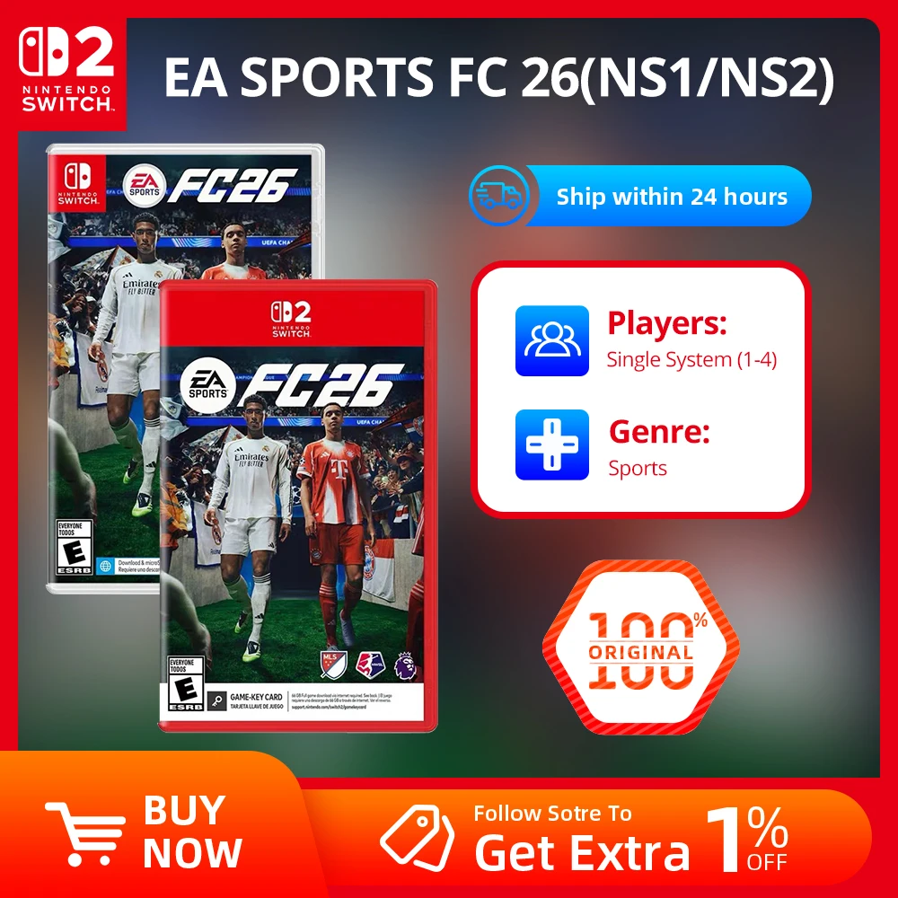 لعبة نينتندو سويتش - EASPORTS FC26 - لبطاقة ألعاب NS1/ NS2 المادية