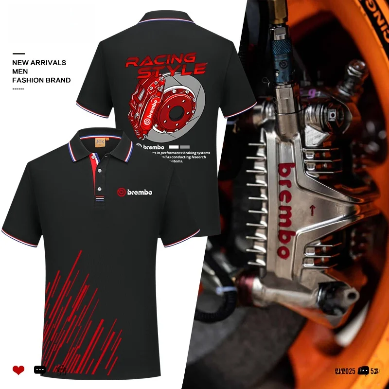 

Мужская модная футболка с отложным воротником Heat Seeker для автолюбителей, летняя, с принтом тормозного суппорта