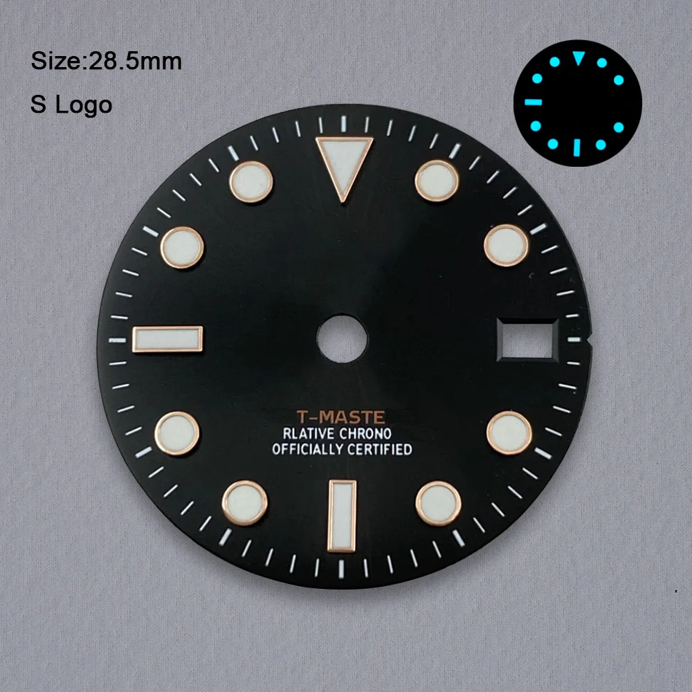 28.5 مللي متر S شعار NH34 GMT 2 الطلب الذهب الأسود حركة الحدود الجليد الأزرق مضيئة نيزك ساعة تعديل اكسسوارات أدوات