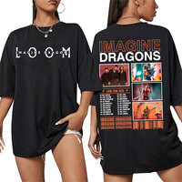 Imagine Dragons Loom World Tour 2025 Cover T Shirt Men Women Fashion Hip Hop Pop Music Street 100% Cotton Oversized T-shirt Tops