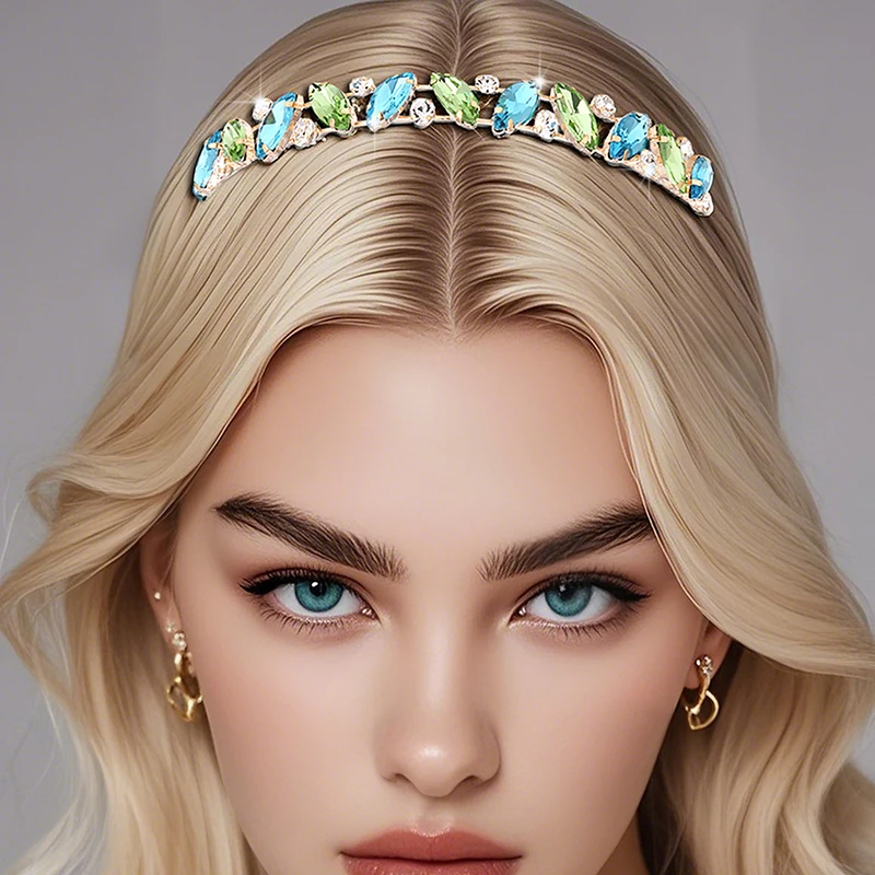 Elegant Purple Crystal Rhinestone Headband Hairband Fashion Weddings Hair Accessories Exquisite Design Exudes Noble Elegance